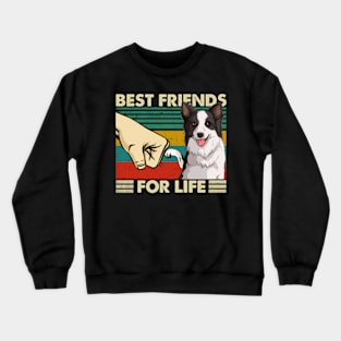 Sleek and Spirited Border Collie Dog Best Friends For Life Crewneck Sweatshirt